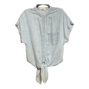 Lovestitch Tencel Sky Blue Button Up Casual Shirt M
